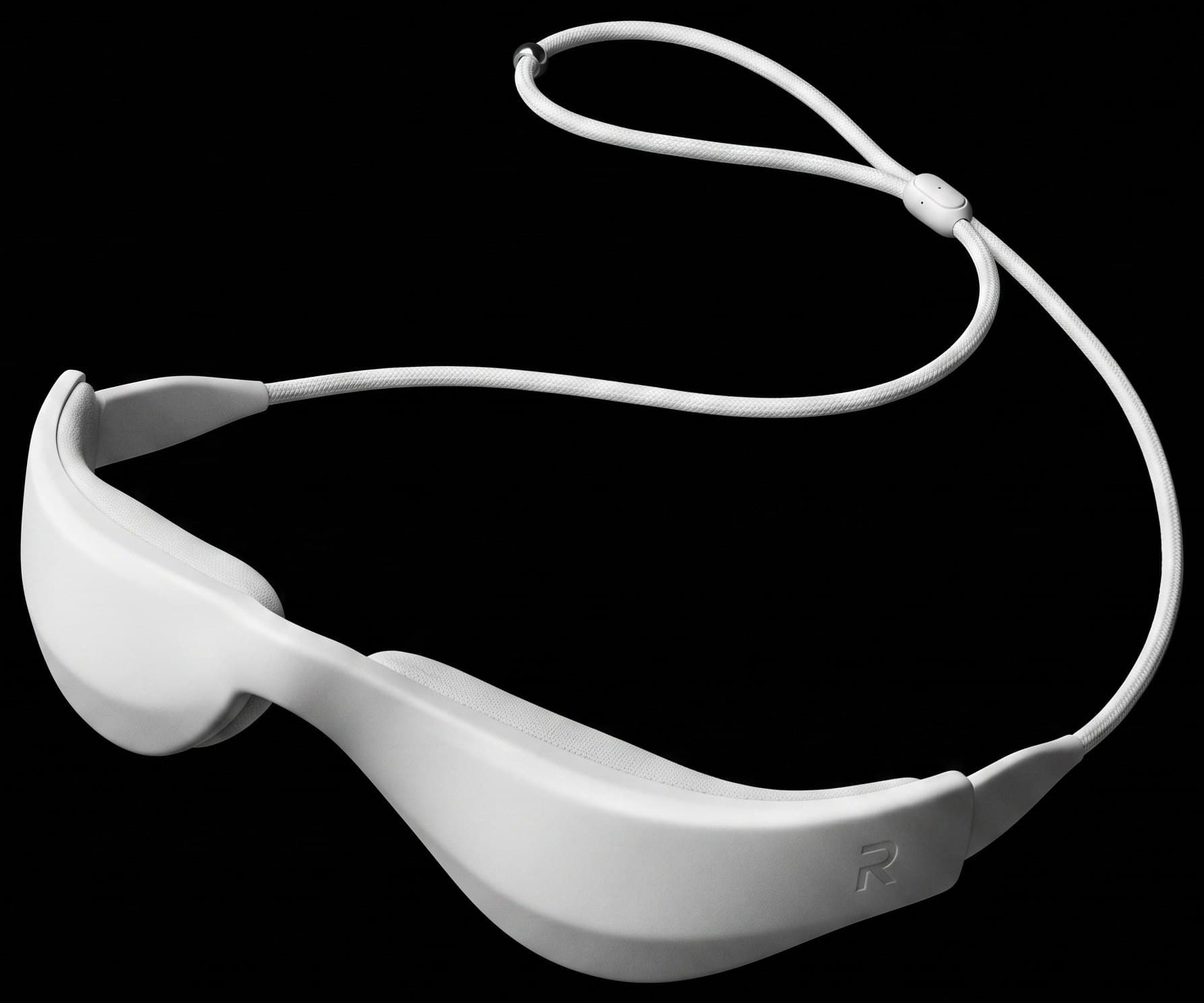 The Lumira visor, matte white with a woven adjustable cord.